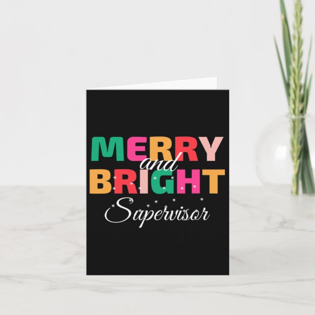 Cartão Supervisor De Natal Bright E feliz (Frente)