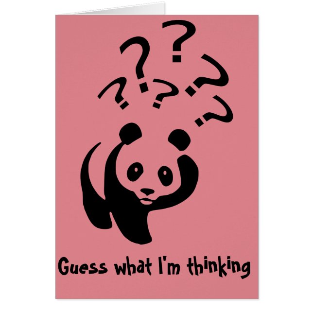 Cartão Supor que o que eu estou pensando a panda (Frente)