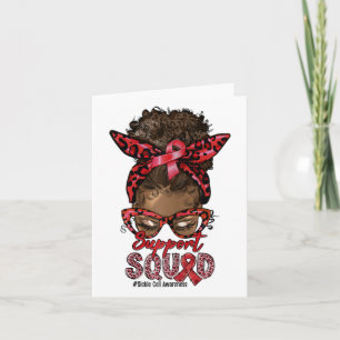 Cartão Suporta Célula Falciforme A Afro Mensal Bun Leopar