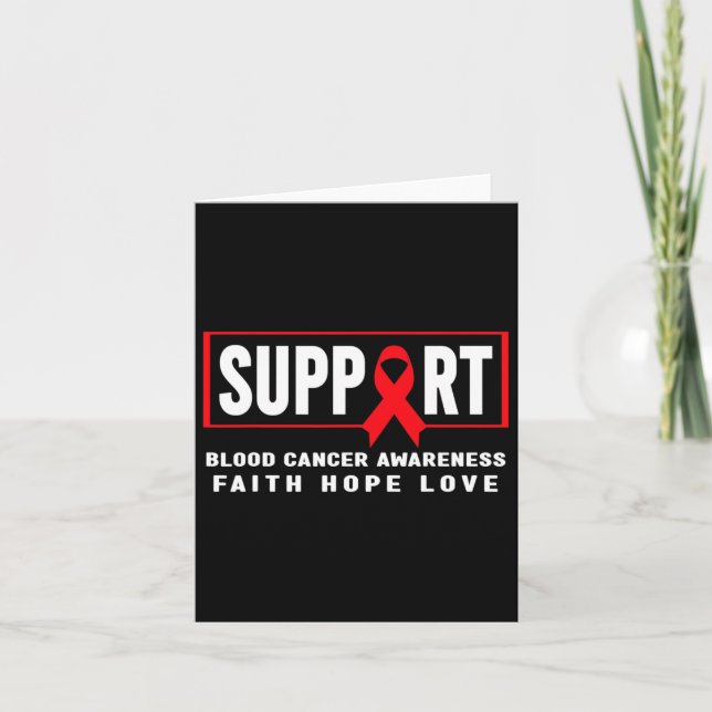 Cartão Suportar Cancer Sanguíneo - Cancer Sanguíneo de Fi (Frente)
