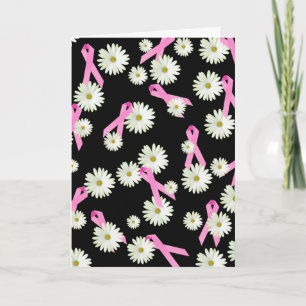 Cartão Suporte a fitas rosa de sobrevivência contra cân