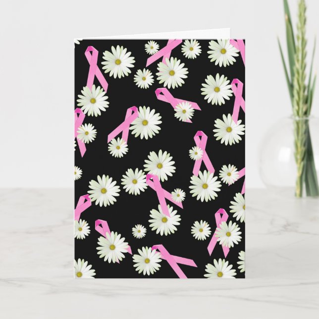 Cartão Suporte a fitas rosa de sobrevivência contra cânce (Frente)