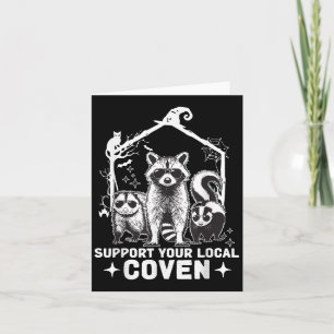 Cartão Suportem Seu Coven Raccoon Local Ogambm Skunk Hal