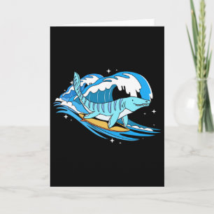 Cartão Surfando Mosasaurus Dino Aquático Divertido Dinoss