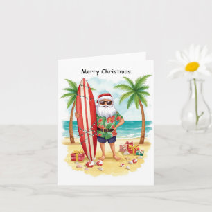 Cartão Surfando o Natal em julho com o PAPAI NOEL