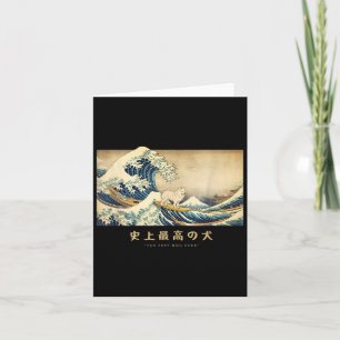 Cartão Surfando Samoyed Onda Kanagawa Cão Japonês Engraça