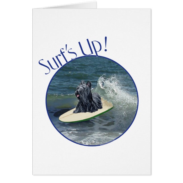 Cartão Surfando Skye Terrier (Frente)