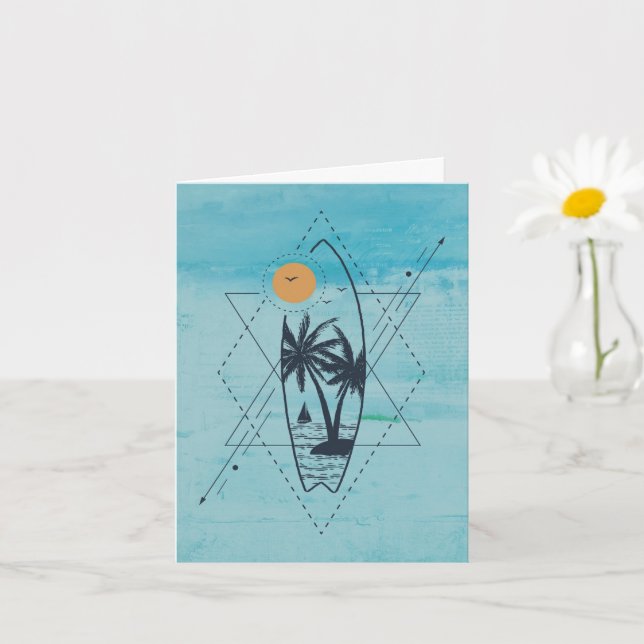 Cartão Surfboard greeting card (Planta pequena)