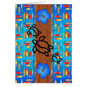 Cartão Surfboard Retro Honu