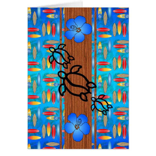 Cartão Surfboard Retro Honu (Frente)