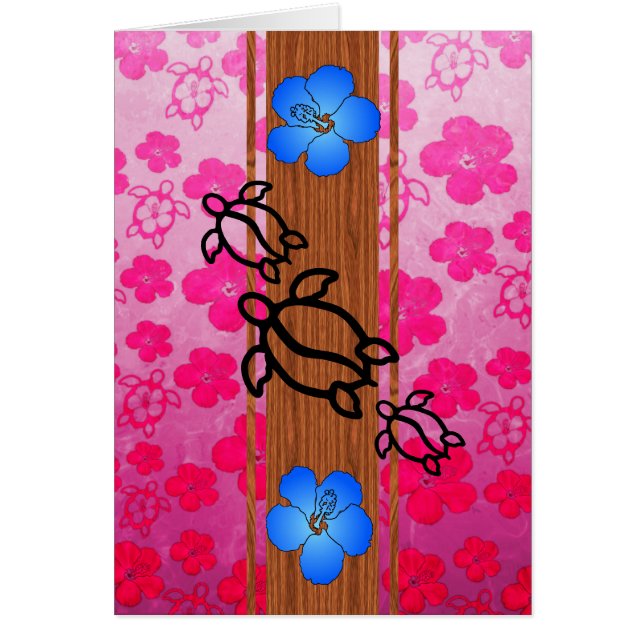 Cartão Surfboard Retro Honu (Frente)