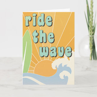 Cartão Surfe a Onda Inspiração Tema de Surfe Positividade