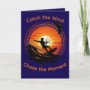 Cartão Surfe de kite Ride the Firewave Pôr do Sol