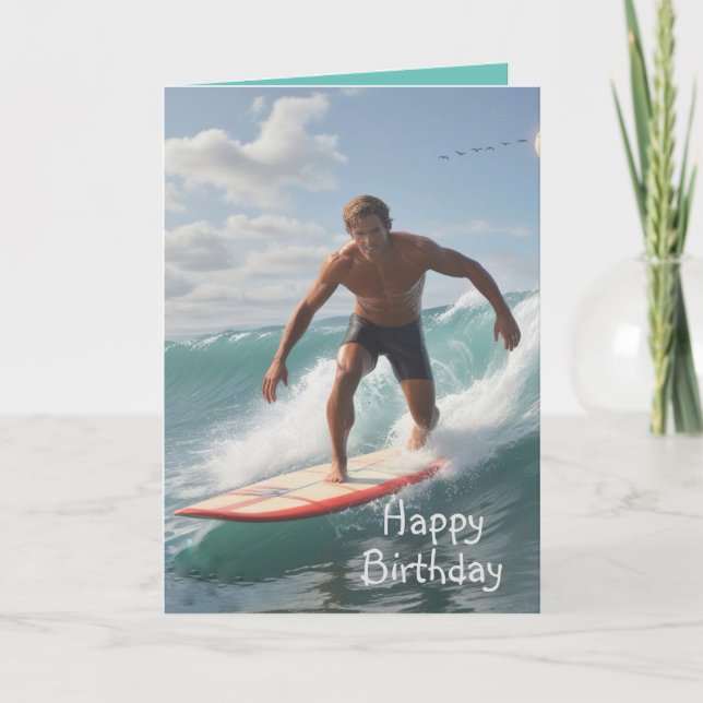 Cartão Surfer Birthday (Frente)