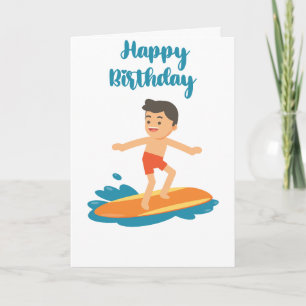 Cartão Surfer Dude Happy Birthday
