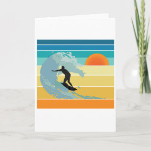Cartão Surfer Dude Vintage Sunset