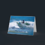 Cartão Surfer Happy Birthday Grandson<br><div class="desc">Seu neto é um cara incrível! Você pode personalizar o texto na dentro da placa.</div>
