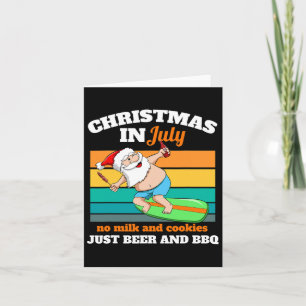 Cartão Surfer Papai noel Beer E Churrasco Xmas Party Beac