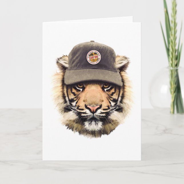 Cartão Surfing Tiger (Frente)