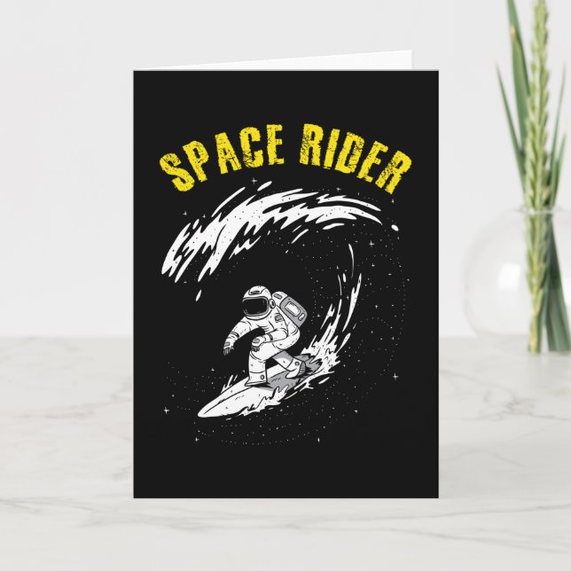 Cartão Surfista Astronauta Espacial (Frente)