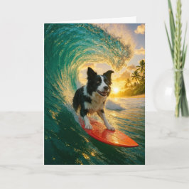 Cartão Surfs Up Border Collie