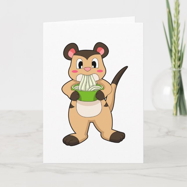 Cartão Suricata com Ramen (Frente)