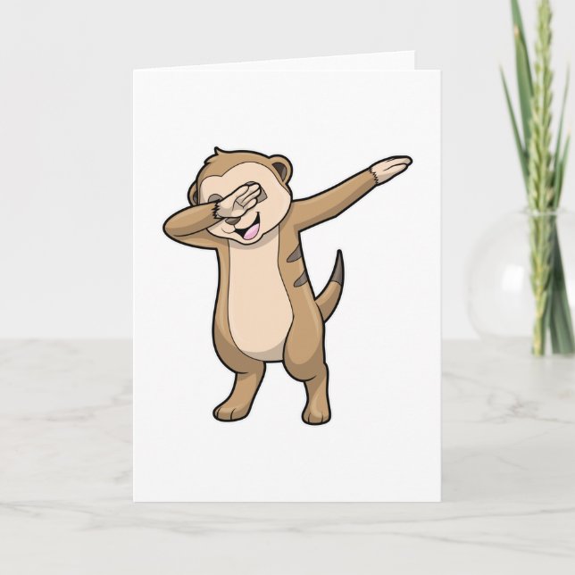 Cartão Suricata como Dança Hip Hop Dab (Frente)