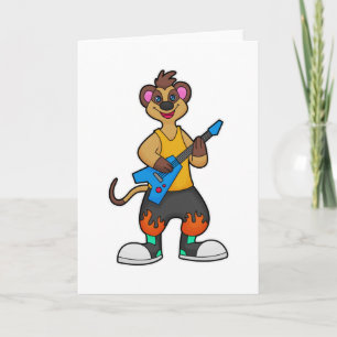 Cartão Suricata como Músico com Violão