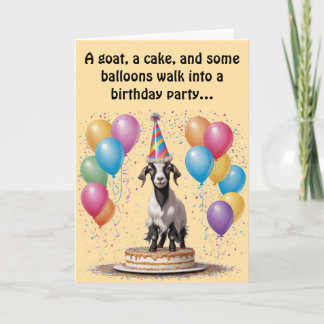 Cartão Surpresa de Goat Birthday - Engraçado e Testemunha
