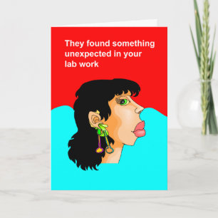 Cartão surpresa no trabalho de laboratório