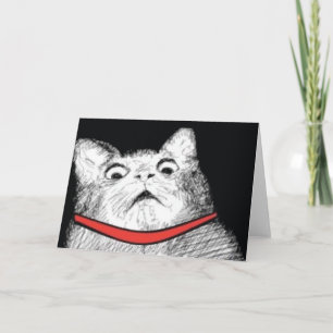Cartão Surprised Cat Gasp Meme - Greeting Card