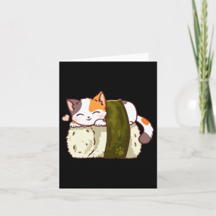 Cartão Sushi Cat Kawaii Anime Neko Japonês