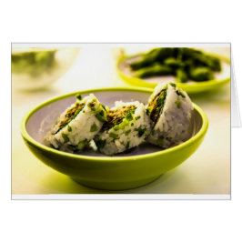 Cartão Sushi Coma Arroz-Comida Japonês na Ásia