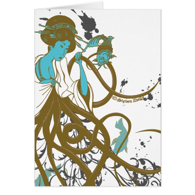 Cartão Sushi do cefalópode (Frente)