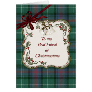 Cartão Sutherland Antigo Ancião Tartan Amigo de Natal