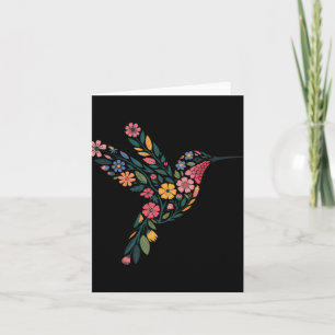 Cartão Sutil Anti Trump Floral Hummingbird Mensagem Ocult