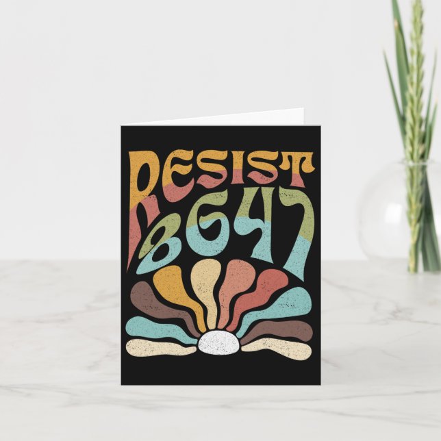 Cartão Sutil Resist 8647 Trump Resist Trump Protest Boho (Frente)