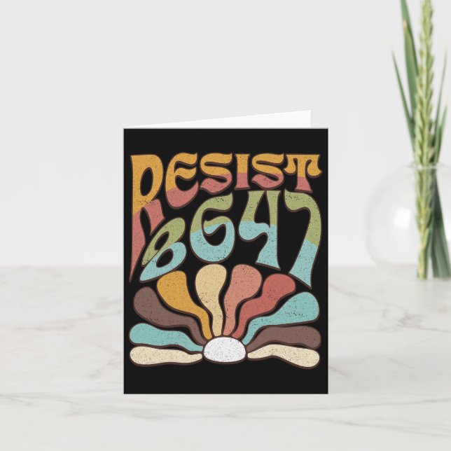 Cartão Sutil Resist 8647 Trump Resist Trump Protest Boho (Frente)