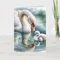 Swan de Aniversário da mãe com Cygnet