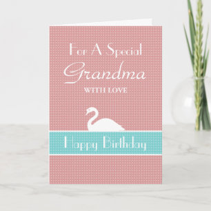 Cartão Swan Happy Birthday Card - Rosa