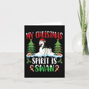 Cartão Swan Vestindo Santa Hat Xmas - O Espírito de Natal