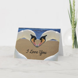 Cartão Swans Forming a Heart I Love You Card