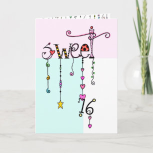 Cartão Sweet 16 Dangles Birthday Card