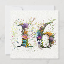 Sweet 16 Happy Birthday Wildflower Text