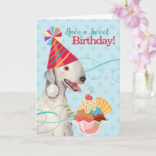 Cartão Sweet Birthday Bedlington Terrrier Card