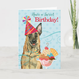 Cartão Sweet Birthday Malinois