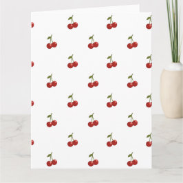 Cartão 🍒 Sweet Cherry Minimal Elegant Tissue Paper