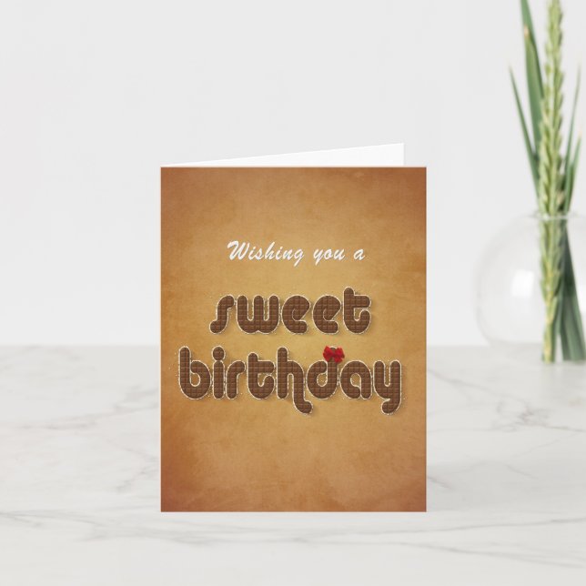 Cartão Sweet Chocolate Birthday Wish - Greeting Card (Frente)