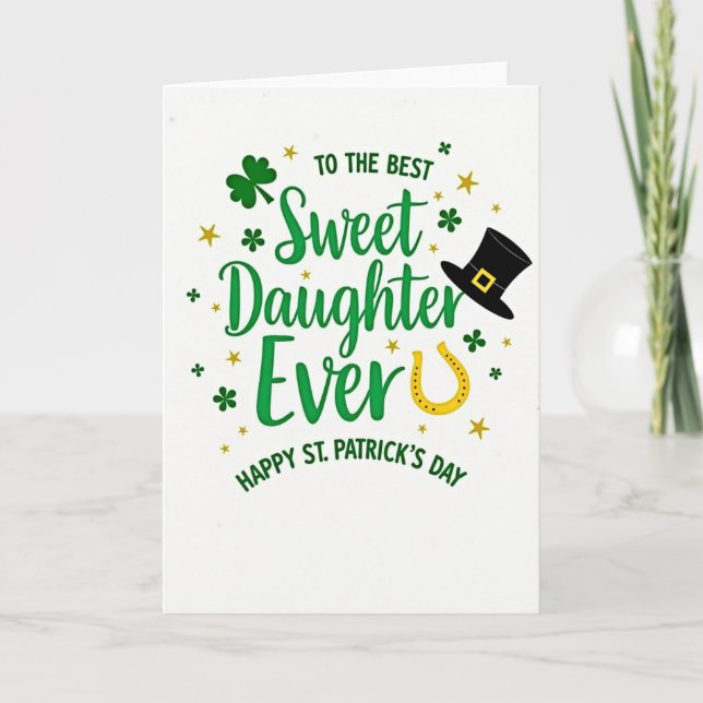 Cartão Sweet Daughter Happy St Patricks Card (Frente)