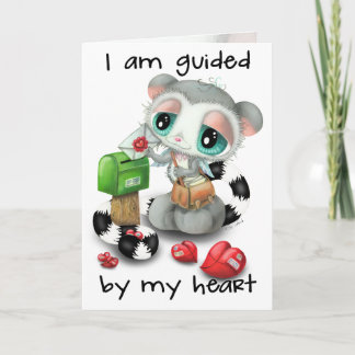 Cartão Sweet lemur posting love letters - Guided by heart